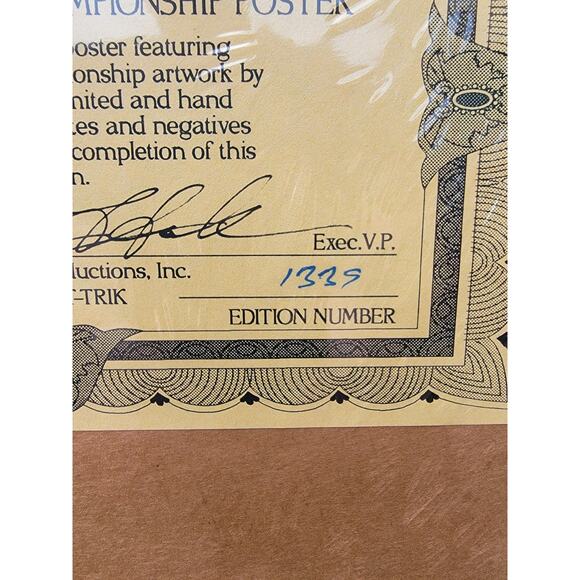 Vintage Florida Panthers 1996 Eastern Conference Champions Poster # 1339 Of 5000 - Picture 9 of 9